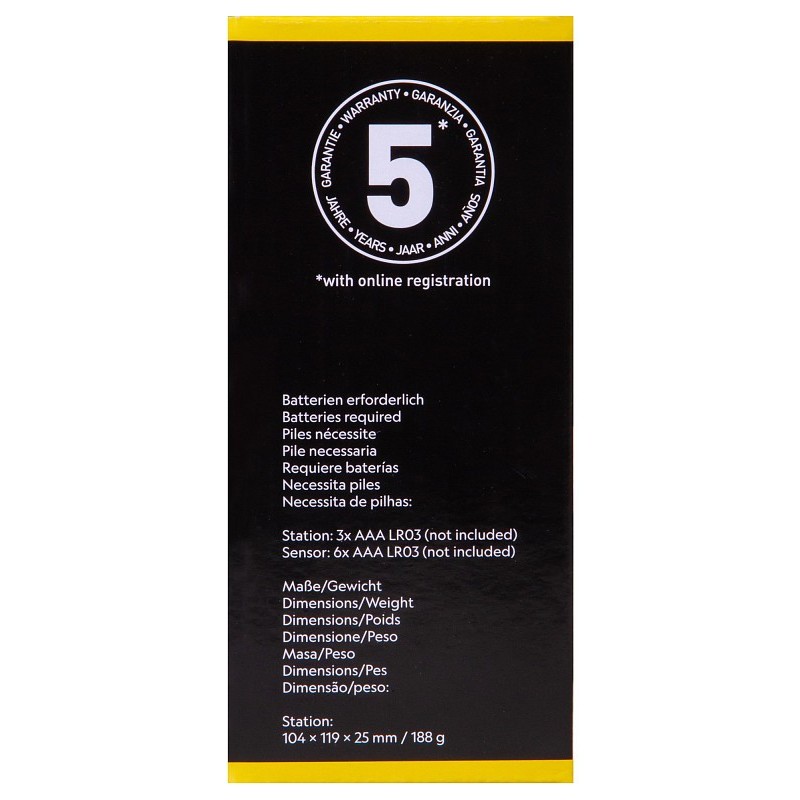 Bresser national geographic thermo-hygrometer met 4 onafhankelijke metingen, zwart