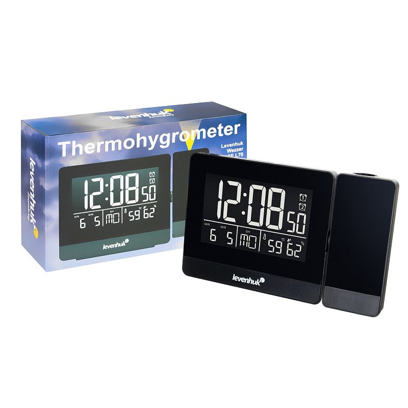 Termometro levenhuk wezzer base l70 con proiettore e orologio