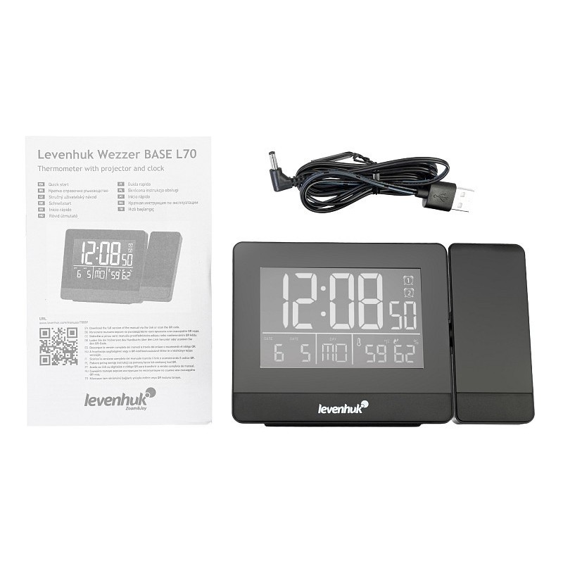 Termometro levenhuk wezzer base l70 con proiettore e orologio