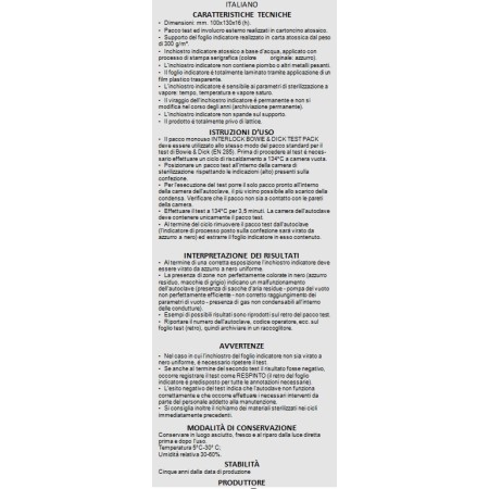 Bowie & dick test di sterilizzazione - 20 test