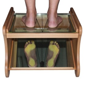 Podoscopio plantoscopio in legno a led