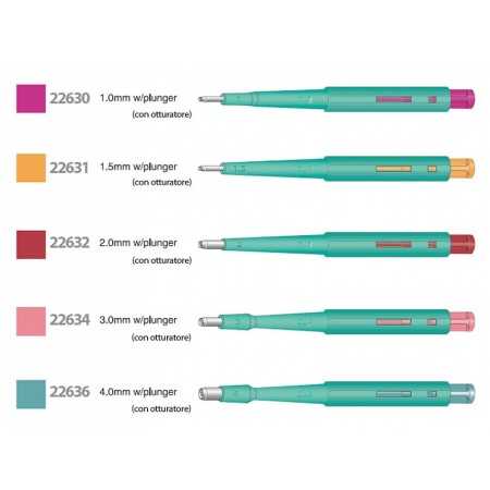 Kai-Biopsiekürette mit 1 mm Durchmesser und Verschluss - 1 Stück