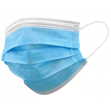 Masque chirurgical filtrant gisafe 98% 3 plis type iir avec élastiques - adultes - bleu clair - boîte - pack 50 pièces.