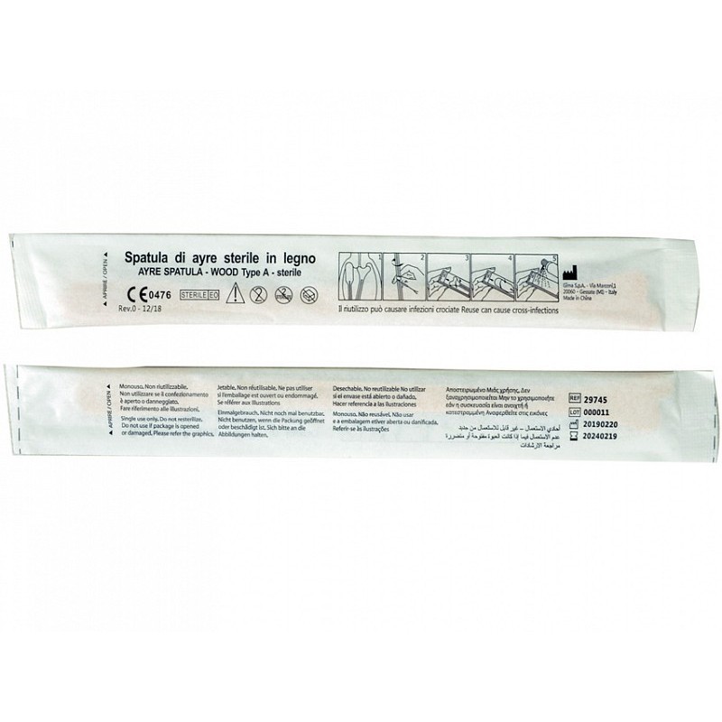 Ayre špachtle dřevo - typ a - sterilní - balení 100 ks