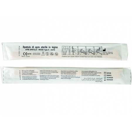 Spatule ayre bois - type a - stérile - pack 100 pièces.