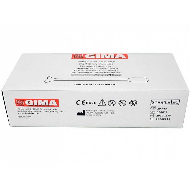 Ayre wood spatula - type a - sterile - pack. 100 pcs.
