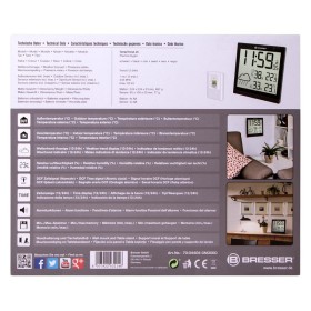 Bresser temeotrend jc reloj de pared lcd, negro