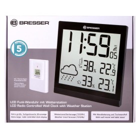 Bresser temeotrend jc lcd nástěnné hodiny, černé