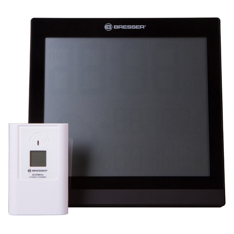 Bresser temeotrend jc lcd weather wall clock, black