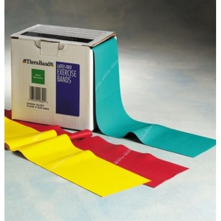 ElastickÝ pÁs thera-band 22,85 m x 10 cm - bez latexu - zelenÝ