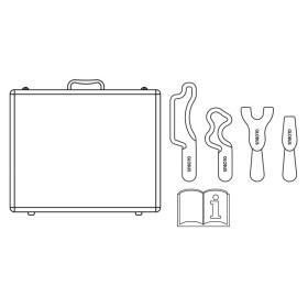 Fascia tools kit for the treatment of the pelvic area with diacare 7000