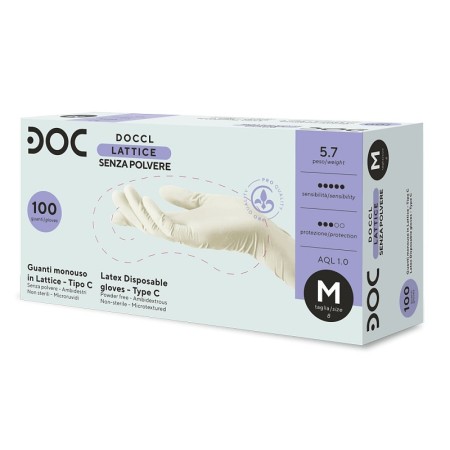 Disposable latex gloves powder free chlorinate doc powder free chlorinate - 100 pcs.