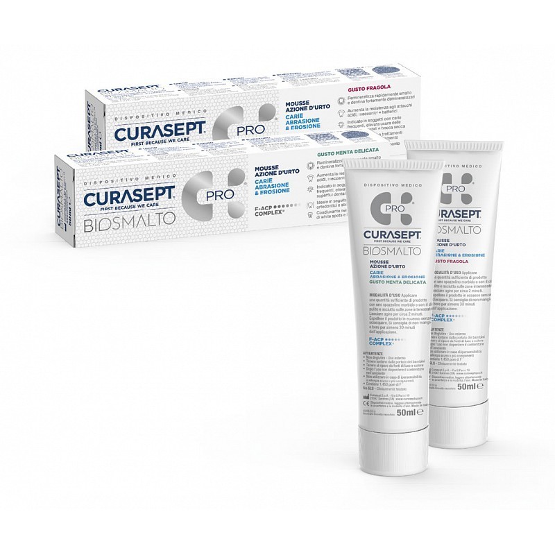 Curasept biosmalto home shock action mousse 50 ml fraise ou menthe