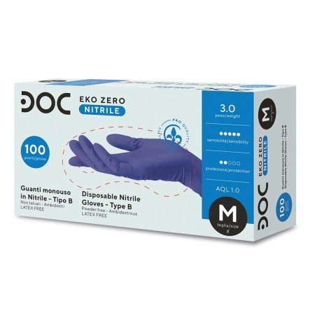 Eko zero ultra light & soft powder-free nitrile disposable gloves - 100 pcs.