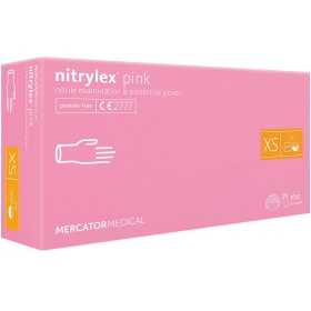 Guanti monouso in nitrile senza polvere NITRYLEX PINK- 100 pz.