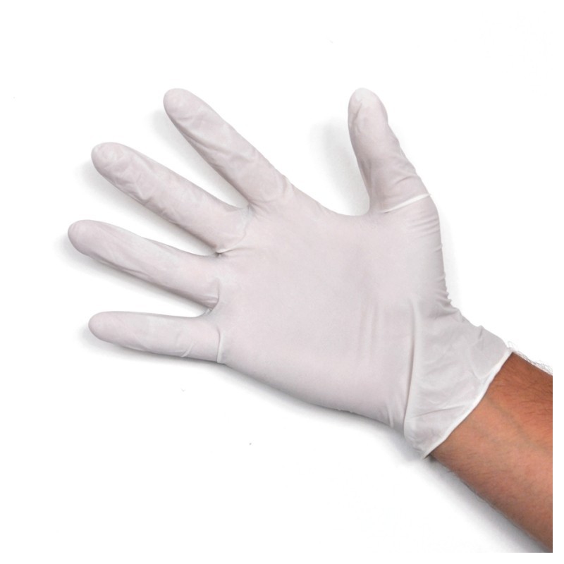 Természetes latex kesztyű, növényi keményítővel finoman porítva doc - 100 db.