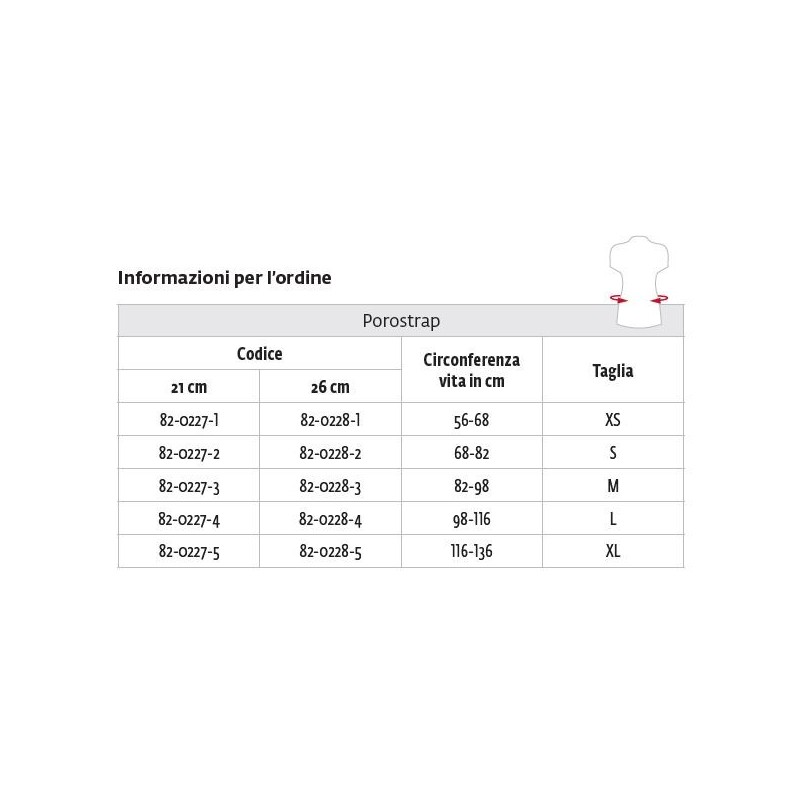 Banda lumbar porostrap para dolor lumbar agudo, subagudo o crónico