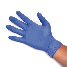 Guantes desechables de nitrilo azul powder free doc velo food - 100 uds.