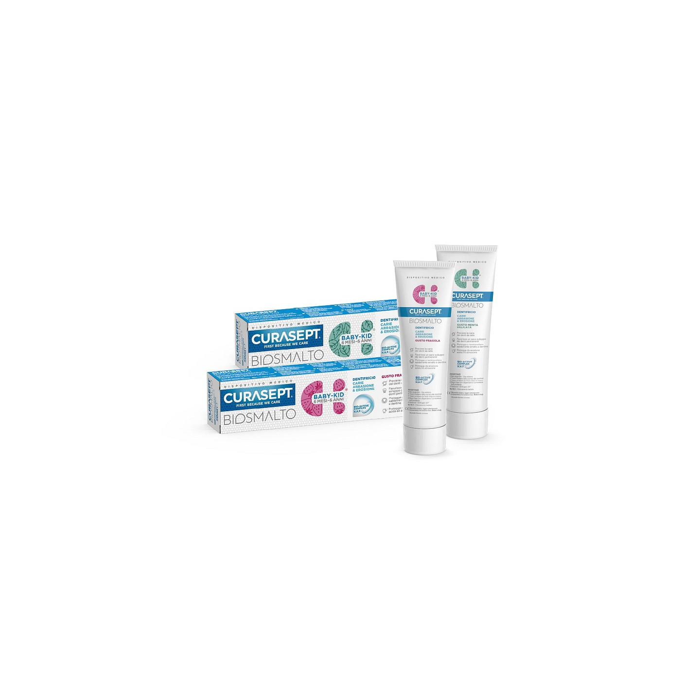 Biopolish zubní pasta BABY-KID (6 měsíců-6 let) 50 ml máty nebo jahody