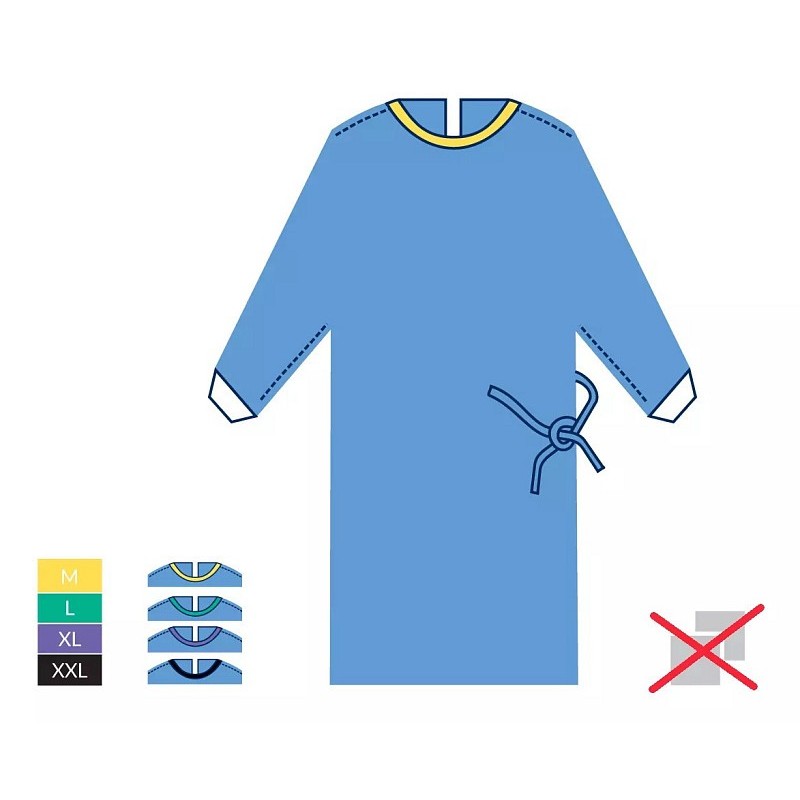 Blouses jetables stériles sms - emballées individuellement - 25 pcs.