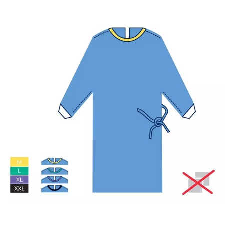 Sms steriele wegwerp toga's - individueel verpakt - 25 stuks.