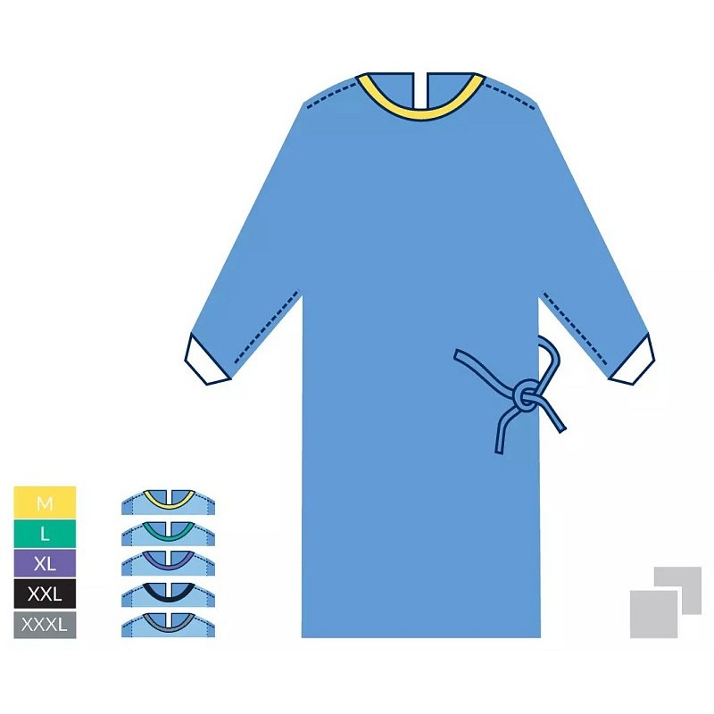 Sms sterile disposable gowns - individually wrapped with 2 absorbent towels