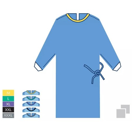 Sms sterile disposable gowns - individually wrapped with 2 absorbent towels