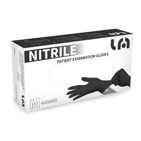 Jednorázové černé nitrilové rukavice bez pudru - 100 ks.