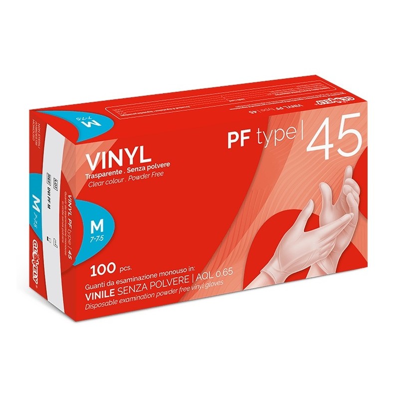 Guanti in vinile senza polvere vinyl pf - 100 pz.