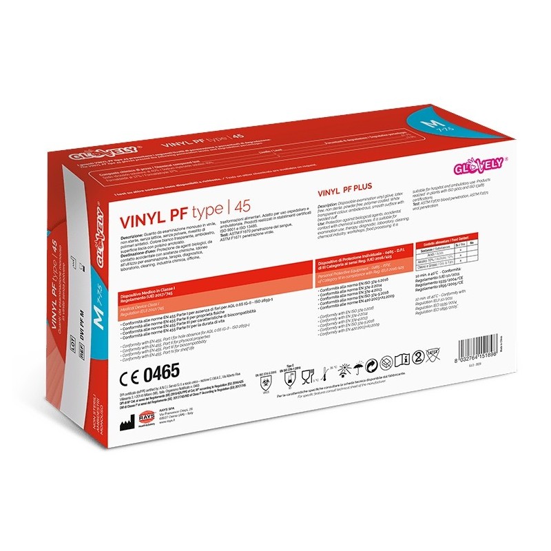 Guantes de vinilo desechables sin polvo vinyl pf - 100 uds.