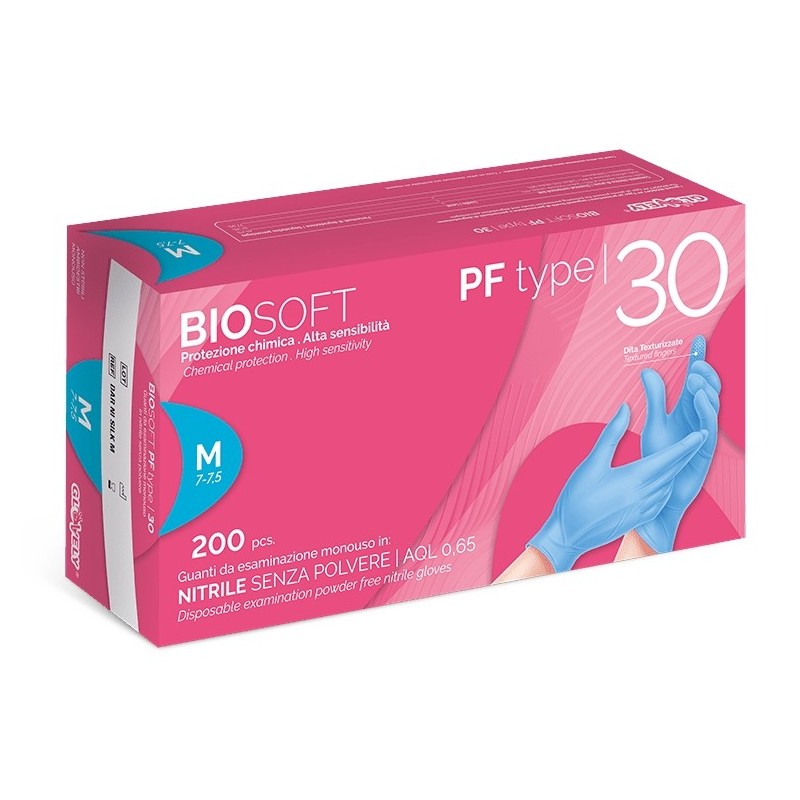 Biosoft pf typ 30 puderfreie nitril-einmalhandschuhe - 100 stück