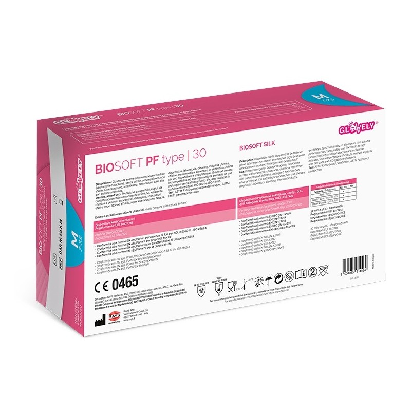 Nepudrované nitrilové jednorázové rukavice biosoft pf typ 30 - 100 ks