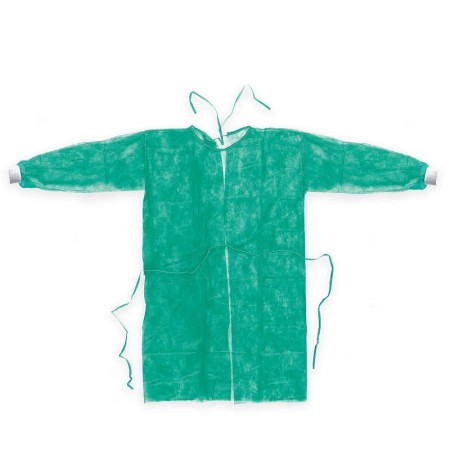 Isogown green non-woven visitor gown - 10 pcs.