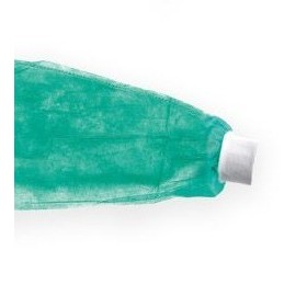 Abrigo de visitante verde en tela no tejida isogown - 10 uds.