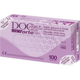 Jednorázové rukavice z modrého nitrilu powder free doc zeroveloforte - 100 ks.