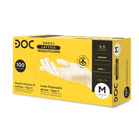 Guantes desechables de látex sin polvo doc eko plus powder free - 100 uds.