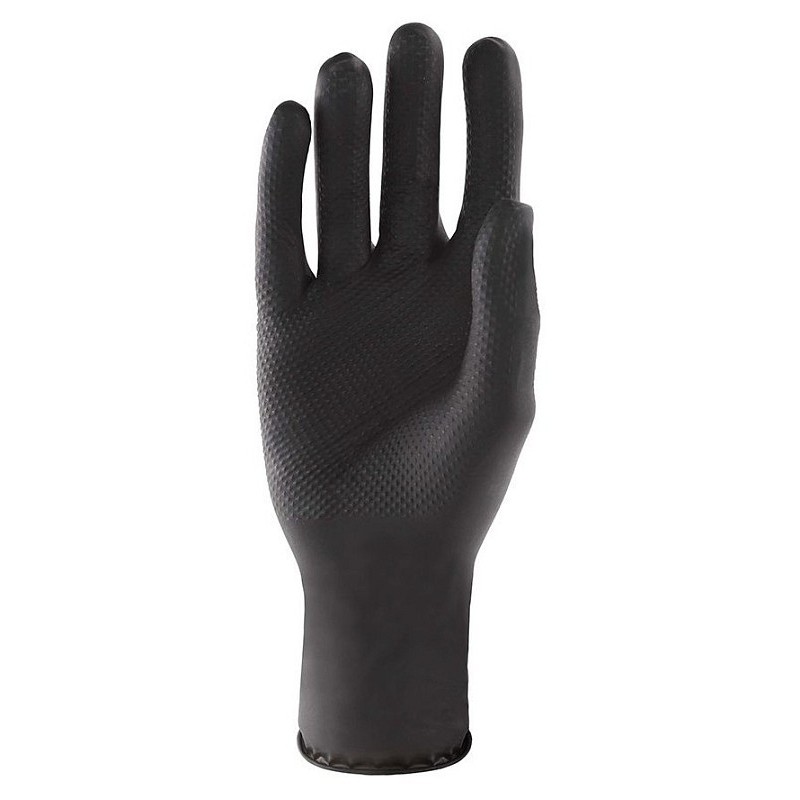 Guantes desechables de nitrilo naranja sin polvo glovely biosafe pf tech negro - 50 uds.