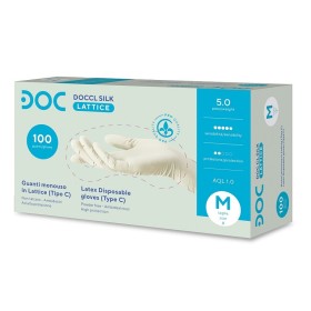 Gants jetables latex non poudré chloré doccl silk - 100 pcs.