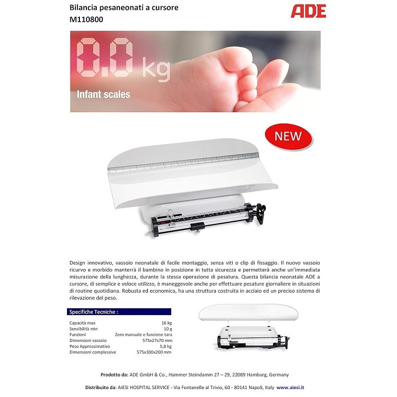 Neugeborenenwaage mit schieberegler m110800