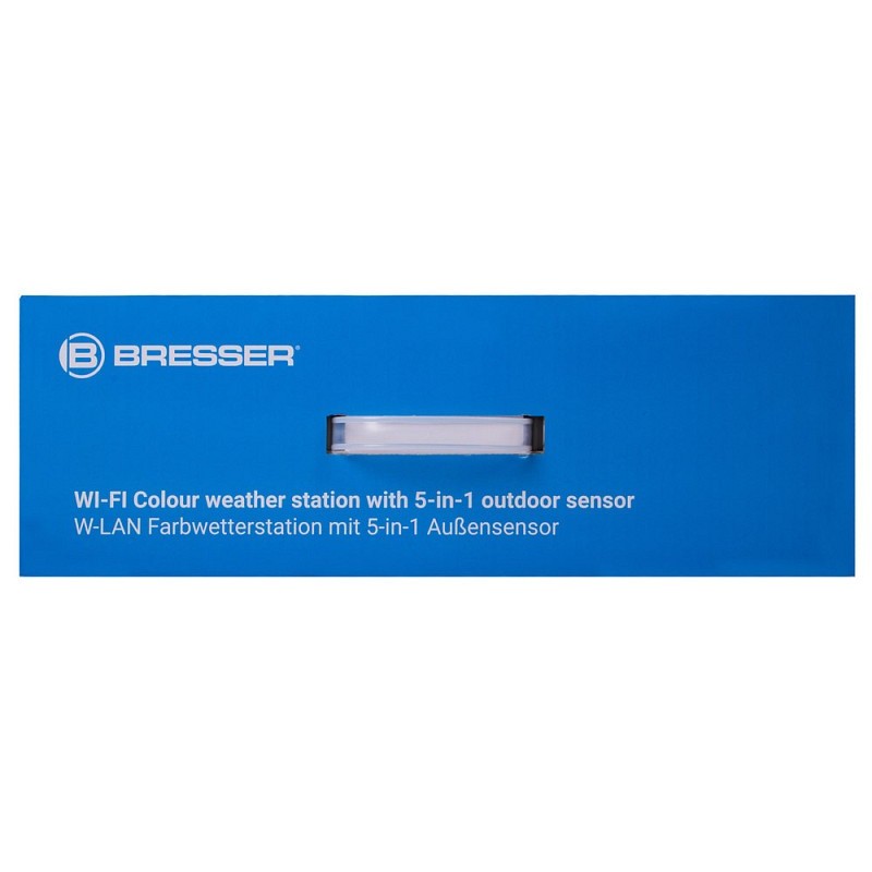 Estación meteorológica bresser wi-fi en color con sensor profesional 5 en 1, negro