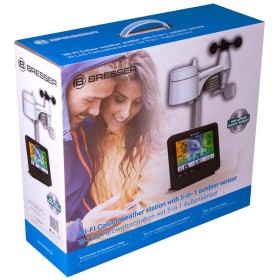 Stazione meteo a colori bresser wi-fi con sensore professionale 5 in 1, nera