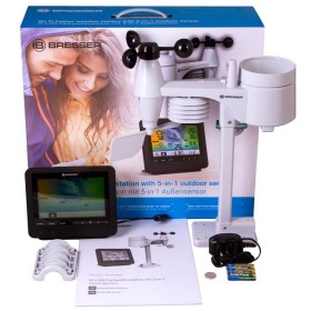 Station météo couleur wi-fi bresser avec capteur professionnel 5-en-1, noir