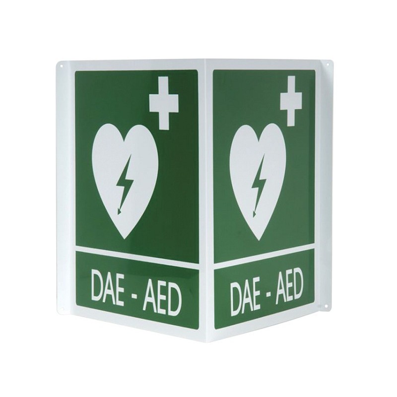 Dubbel aluminium aed/aed waarschuwingsbord 34x36 cm voor defibrillatoren