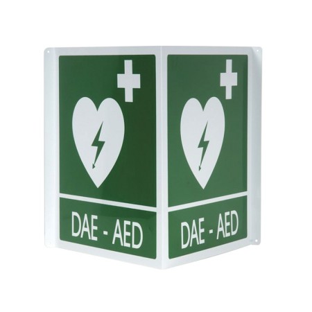Dupla alumínium aed/aed figyelmeztető jel 34x36 cm defibrillátorokhoz