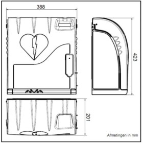 Vitrine pour défibrillateur extérieur aivia 200 outdoor avec alarme et chauffage