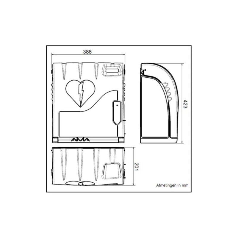 Vitrine für outdoor-defibrillator aivia 200 outdoor mit alarm und heizung