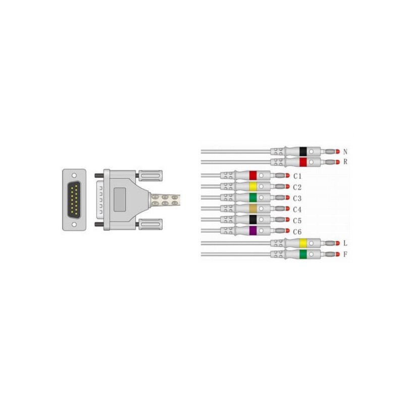 Pacientský kabel pro statický ekg kompatibilní nihon coden