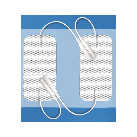 Voorgegeleerde elektroden voor elektrostimulatie 50x100 met dubbele ingangsdraad - 2 stuks.