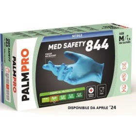 Guanti monouso in nitrile senza polvere palmpro med safety 844 - 100 pz.