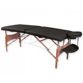2-dílný dřevěný masážní stůl - černý